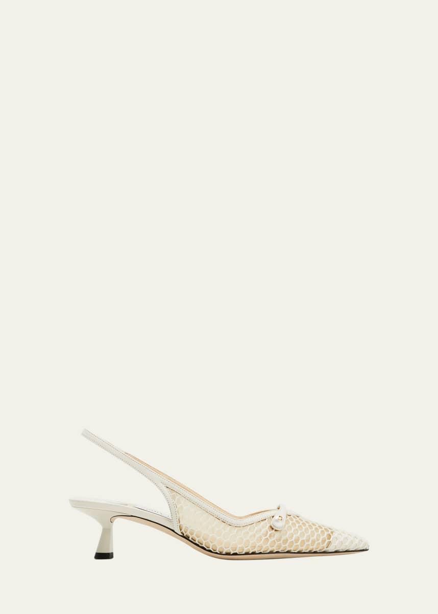 Jimmy Choo Amita Net Slingback Ballerina Pumps