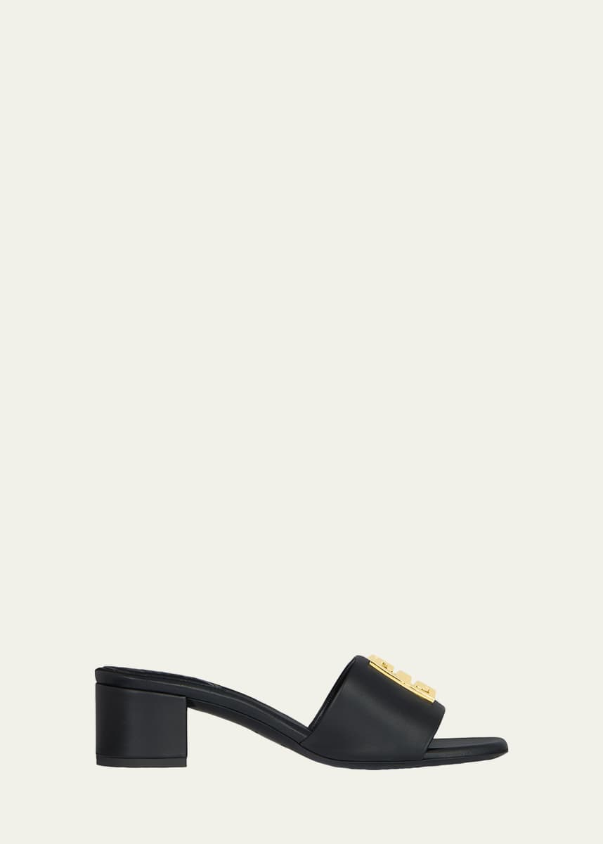 Givenchy 4G Lambskin Medallion Mule Sandals