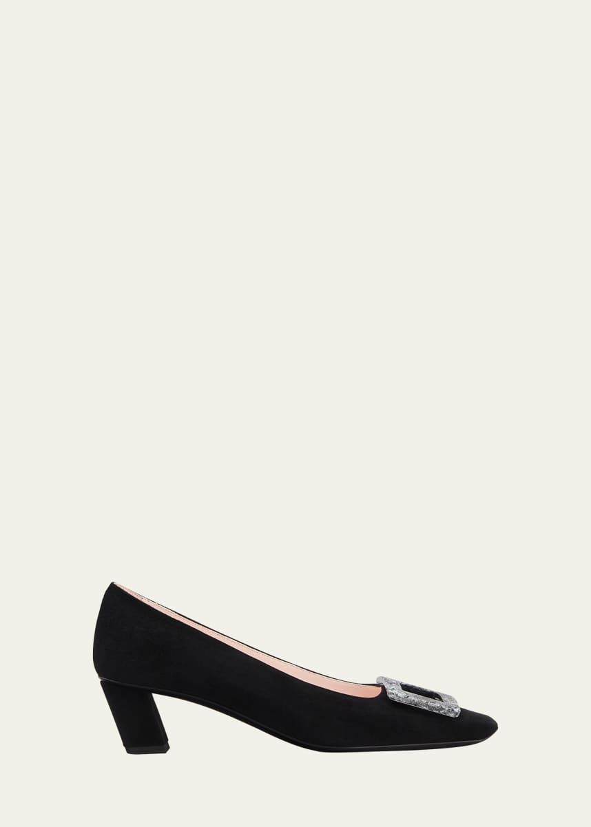 Roger Vivier Belle Vivier Suede Buckle Pumps