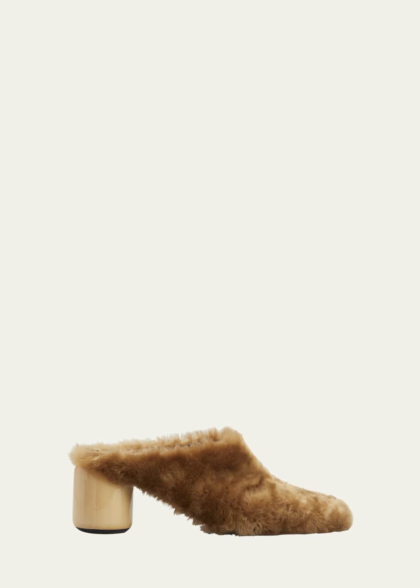 Jil Sander Shearling Fur Slide Mules