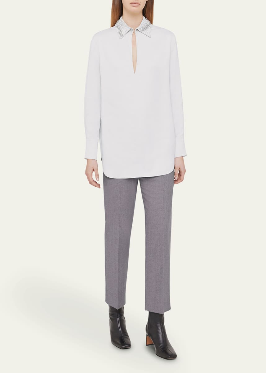 Agnona Mid-Rise Straight-Leg Ankle Pants