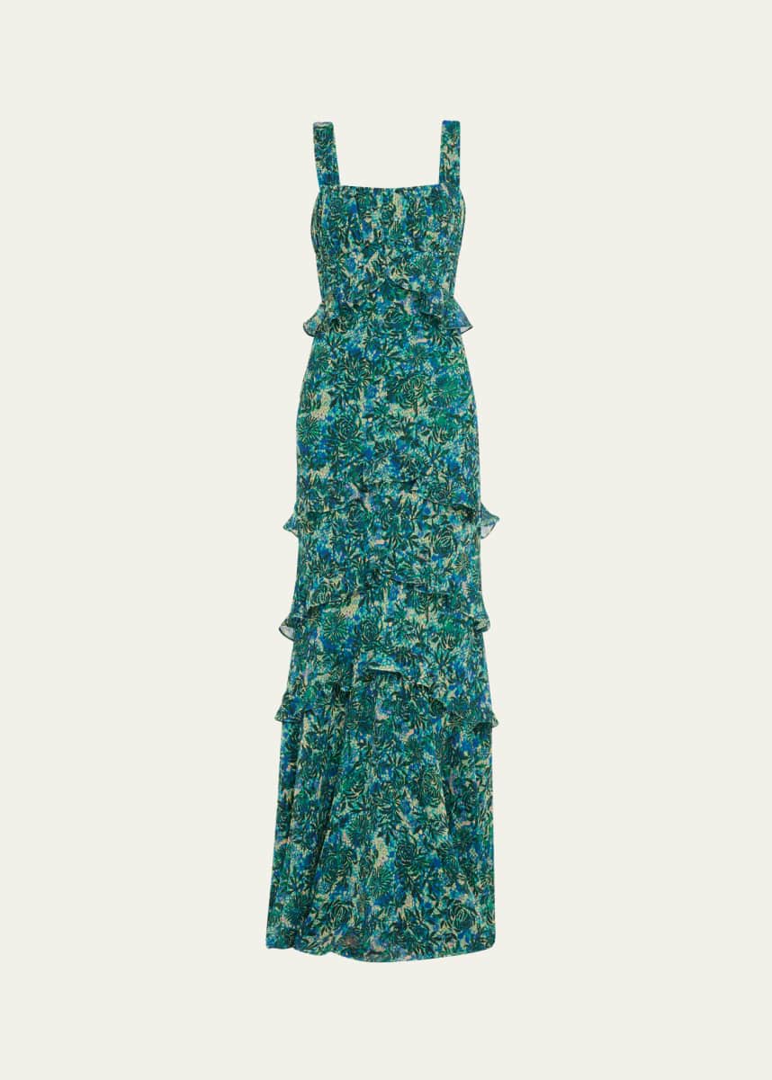 Saloni Chandra Floral Ruffled Gown