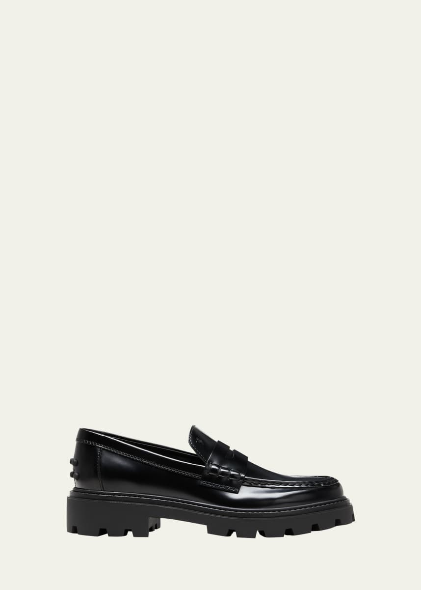 Tod's Calfskin Lug-Sole Penny Loafers