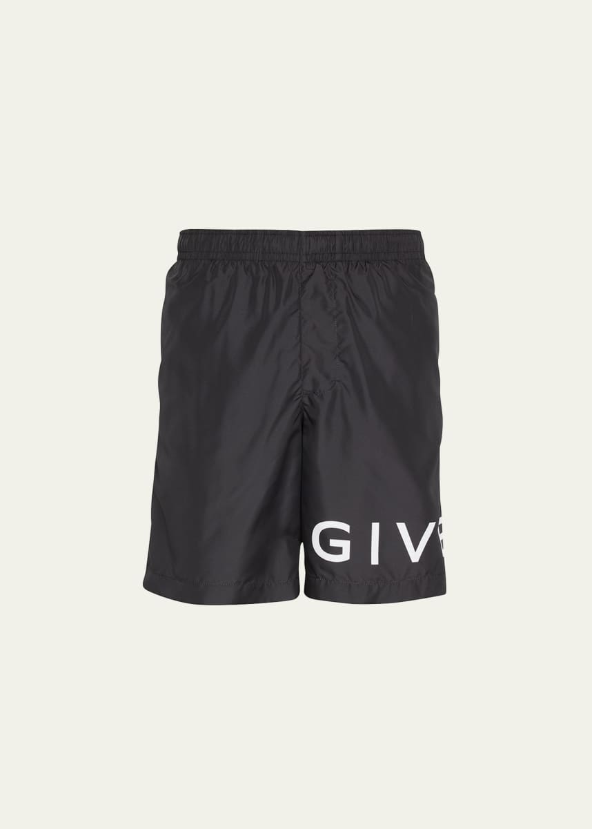 Givenchy Men's Long Logo Swim Shorts