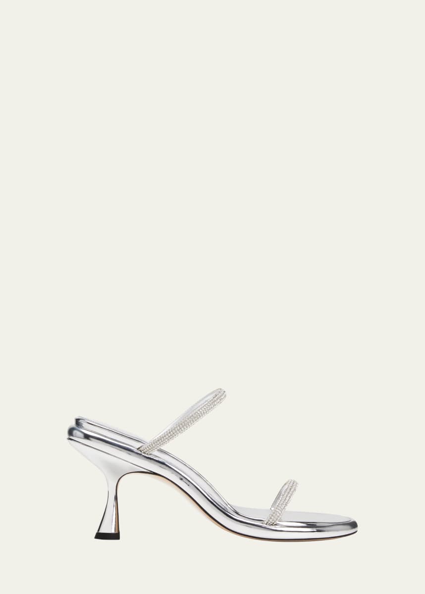 Wandler June Metallic Strass Two Band Sandals