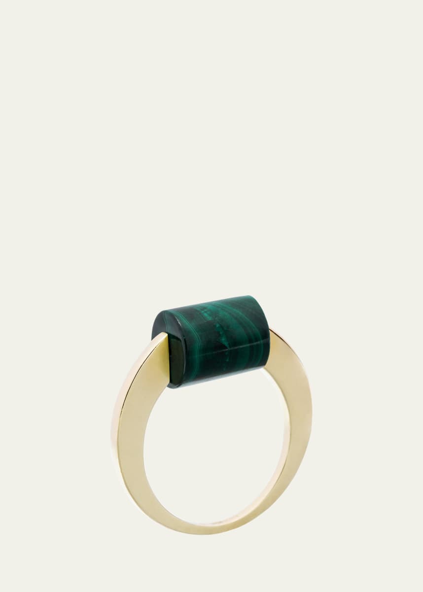 Aliita Deco Cylinder Ring with Malachite