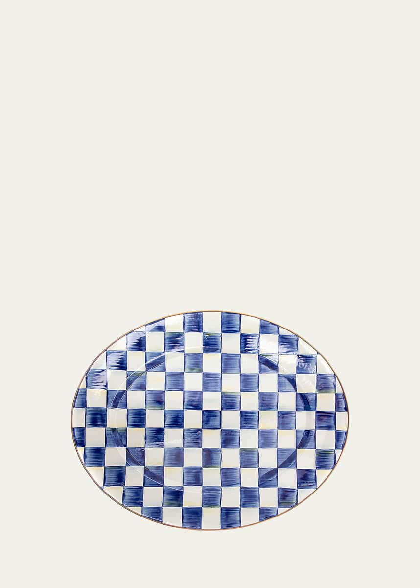 MacKenzie-Childs 22" Royal Check Enamel Oval Platter