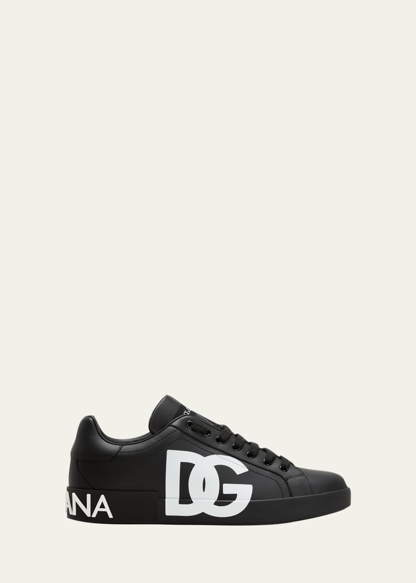 Dolce&Gabbana Men's Portofino Leather Low-Top Sneakers