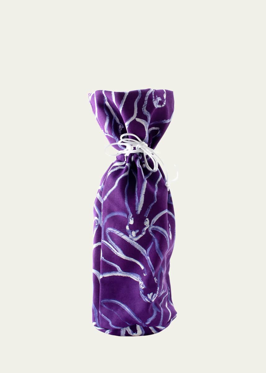 Hunt Slonem Bunny Bottle Bag, Purple/White