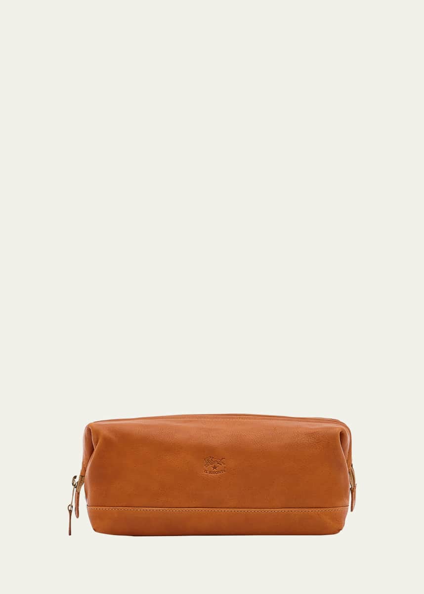 Il Bisonte Men's Leather Travel Toiletry Case