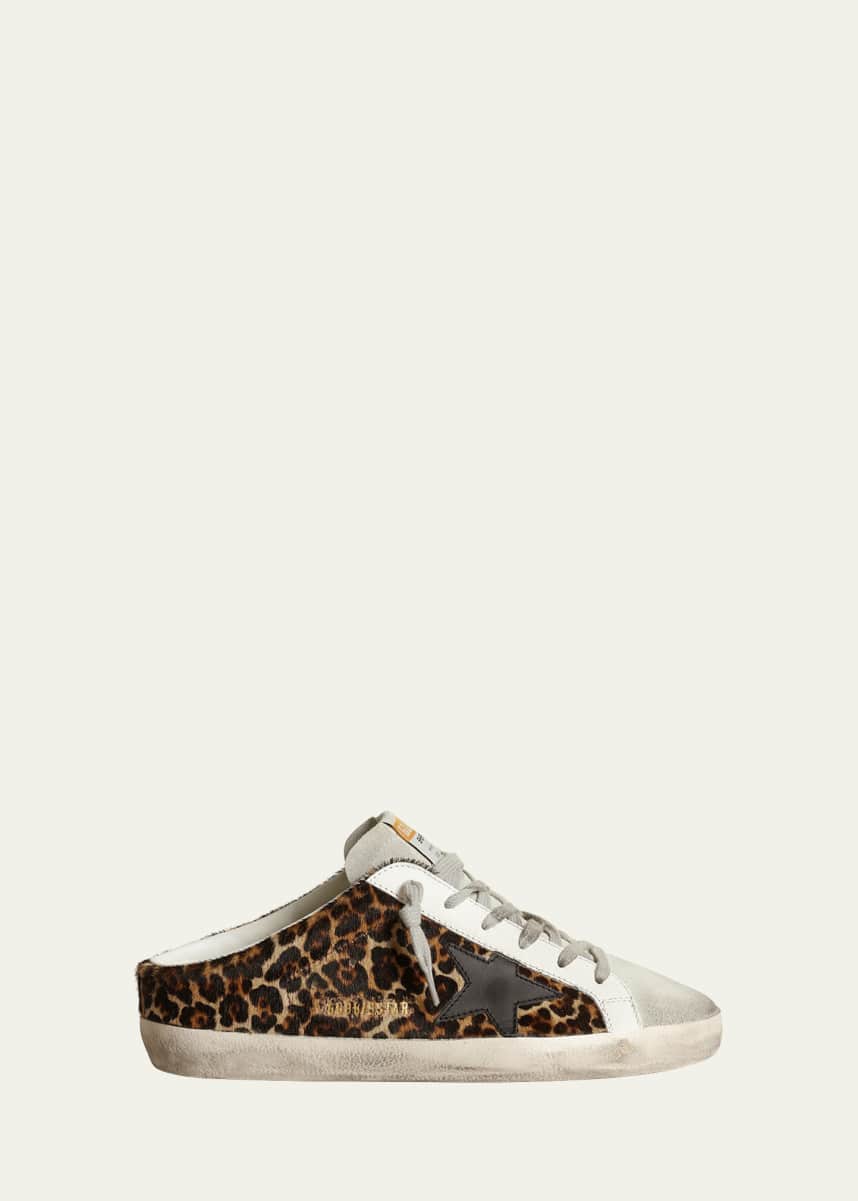 Golden Goose Superstar Sabot Leopard-Print Sneakers