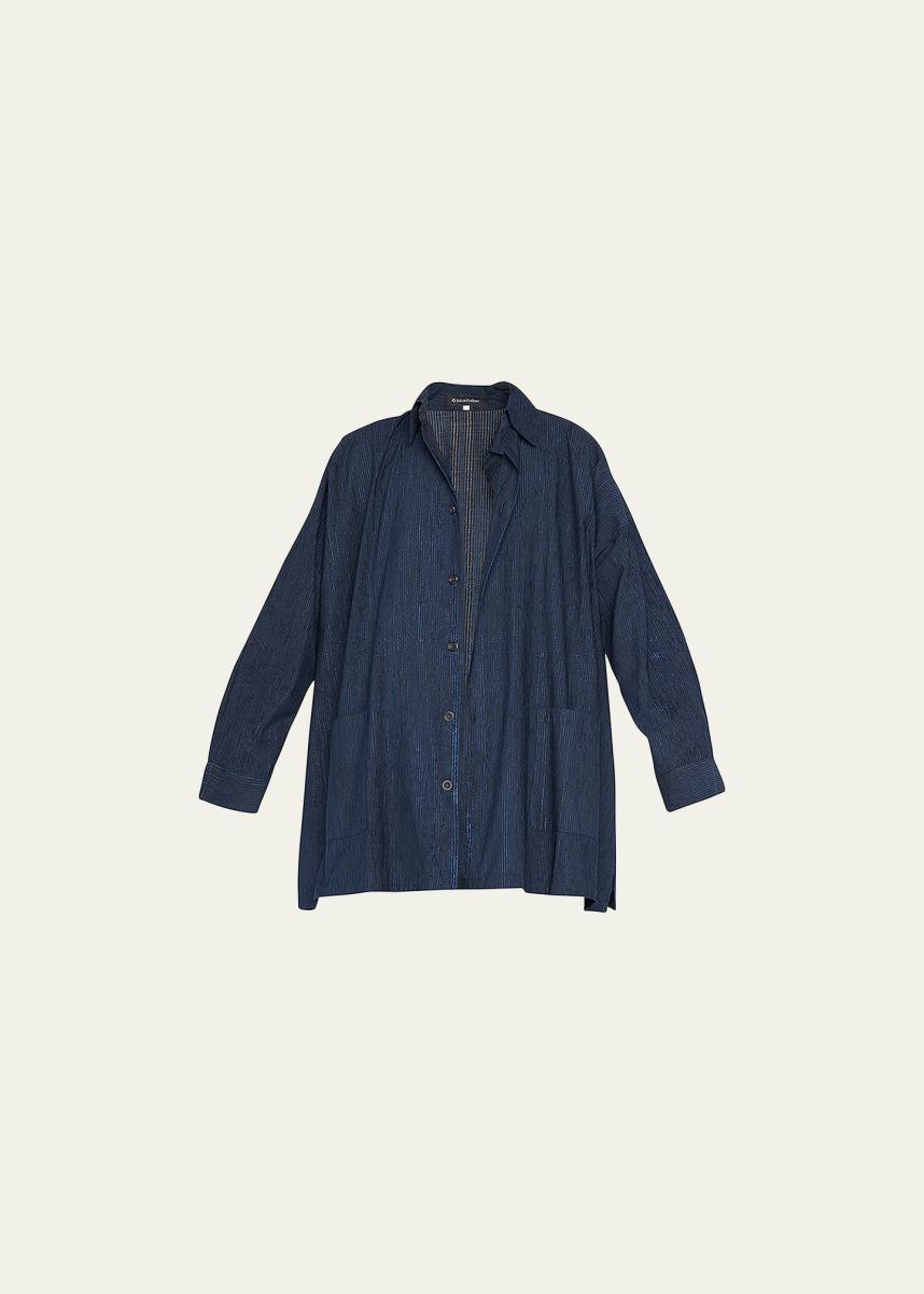 Pantalon Eskandar Marine 100% Laine - Taille 2 - Bandes Contrastées - Poche Côté - Très Bon état