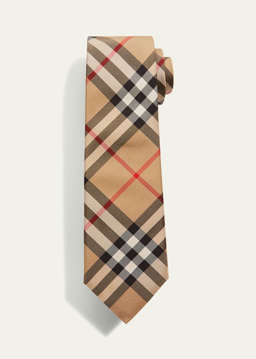 Burberry Men's Manston Check Silk Tie