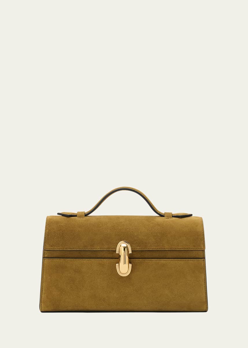 Savette The Symmetry Pouchette Suede Top-Handle Bag