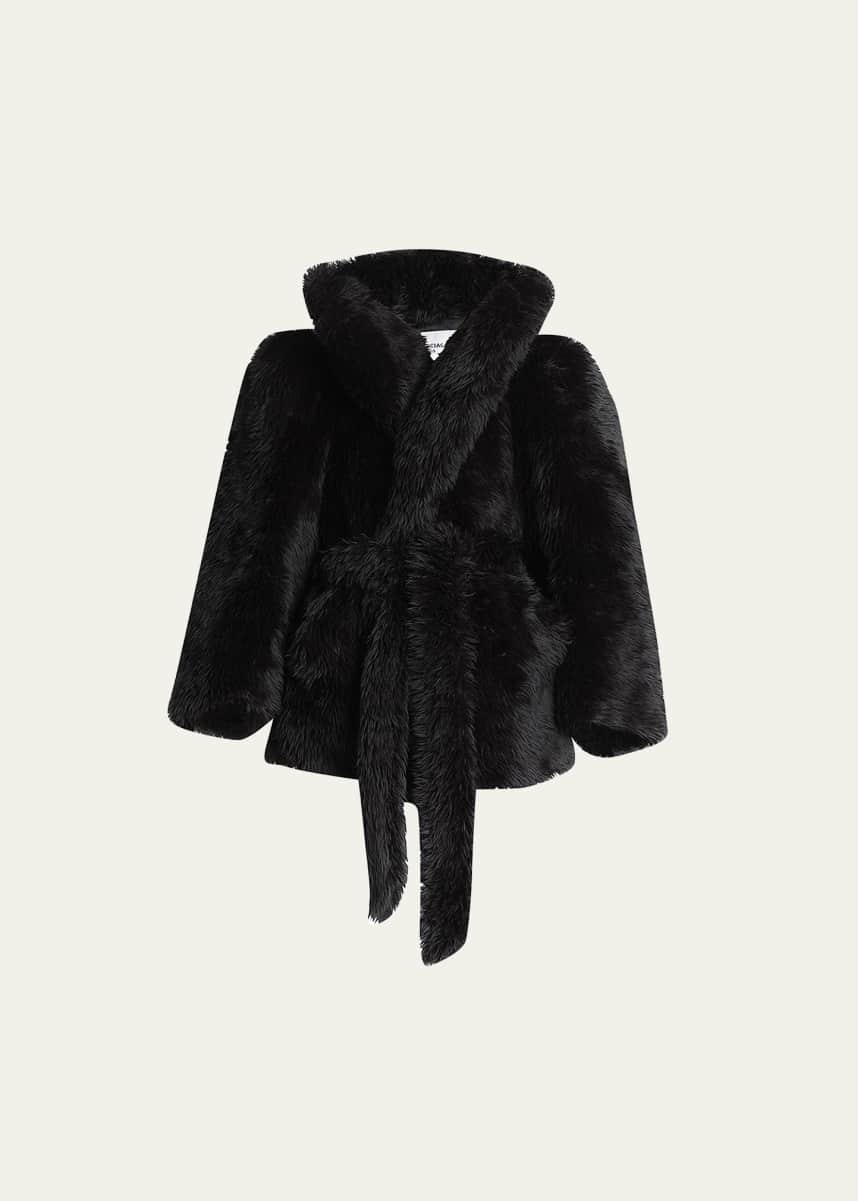 Balenciaga Faux Fur Teddy Wrap Coat