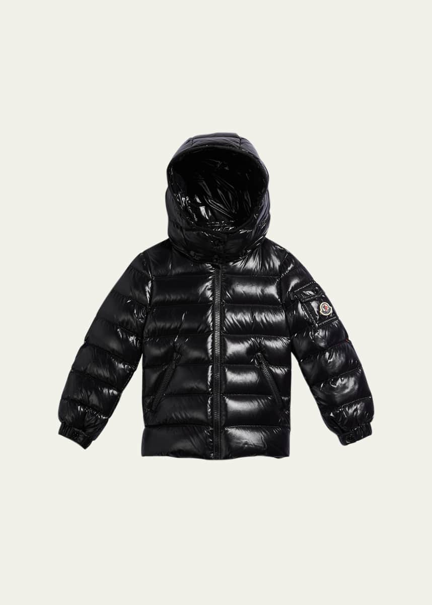 Moncler Girl's Bady Quilted Logo Jacket, Size 4-6