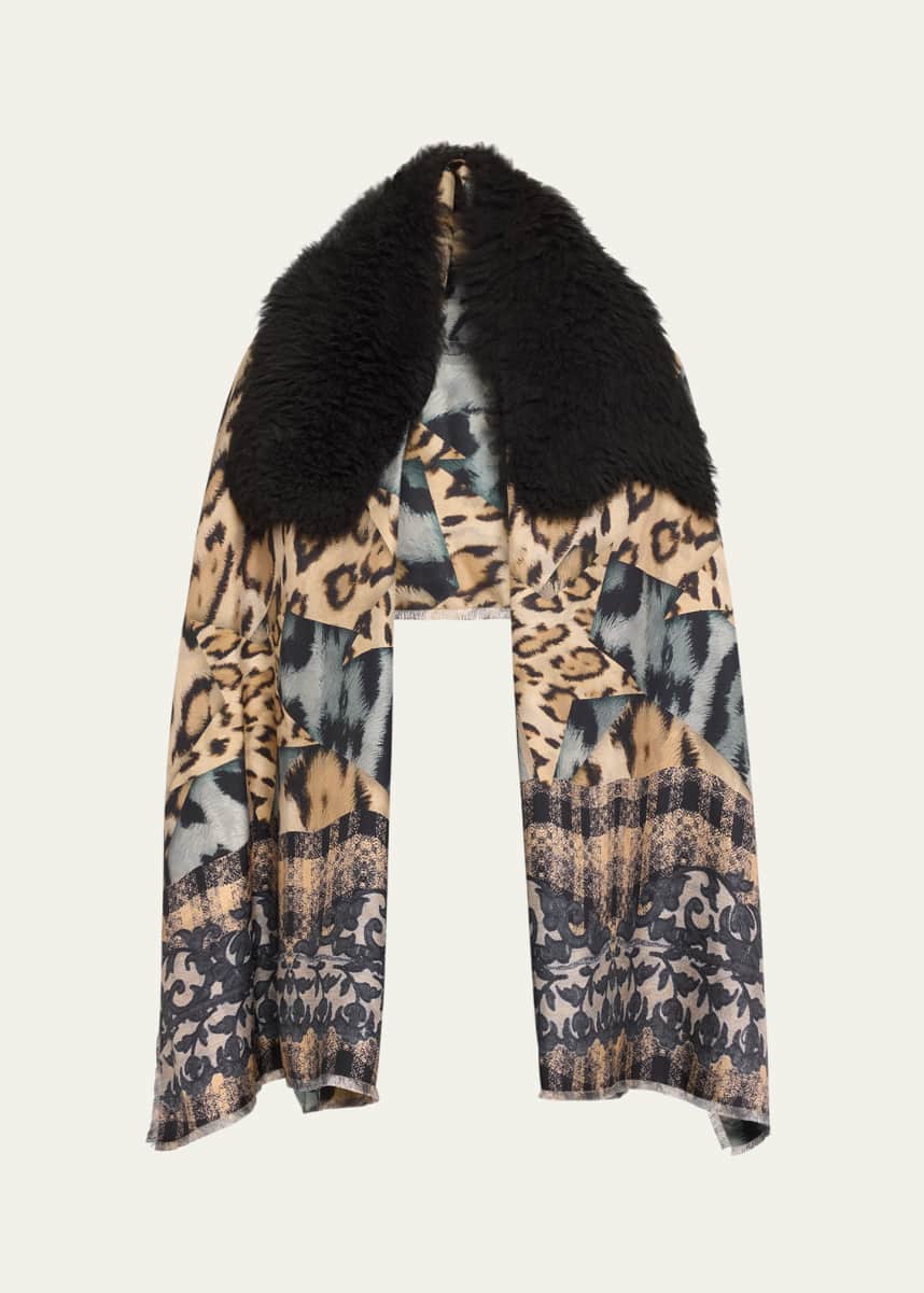 Pierre-Louis Mascia Fancy Shearling Pattern Scarf