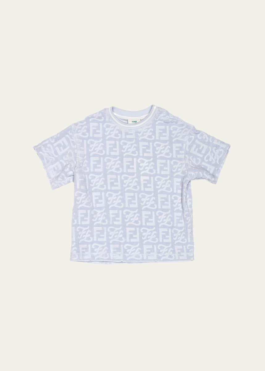 Fendi Boy's FF Terry T-Shirt, Size 4-6