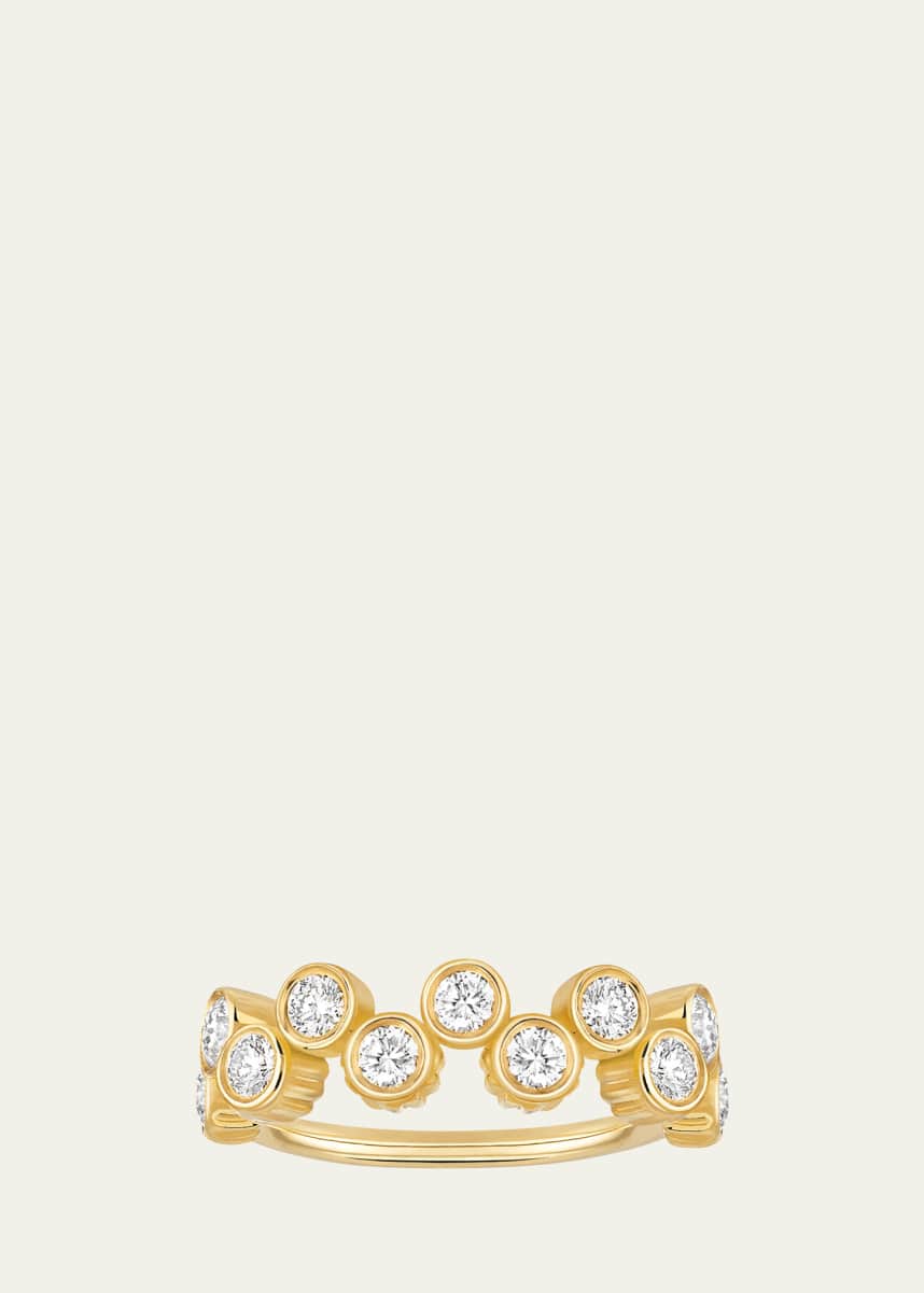 Viltier Clique Large Band Ring in 18K Yellow Gold and Diamonds