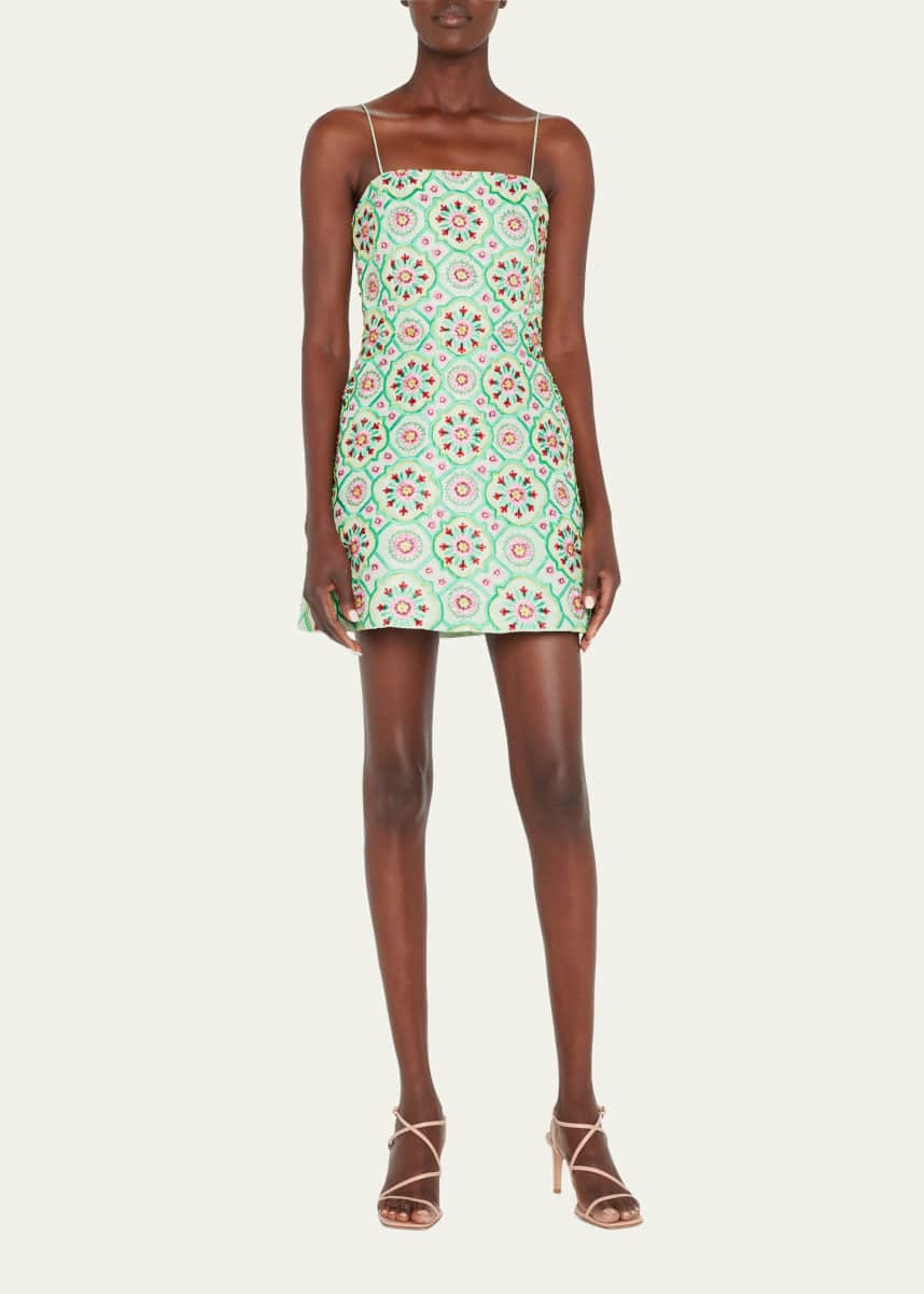 Alice + Olivia Lawrence Embroidered Mini Party Dress