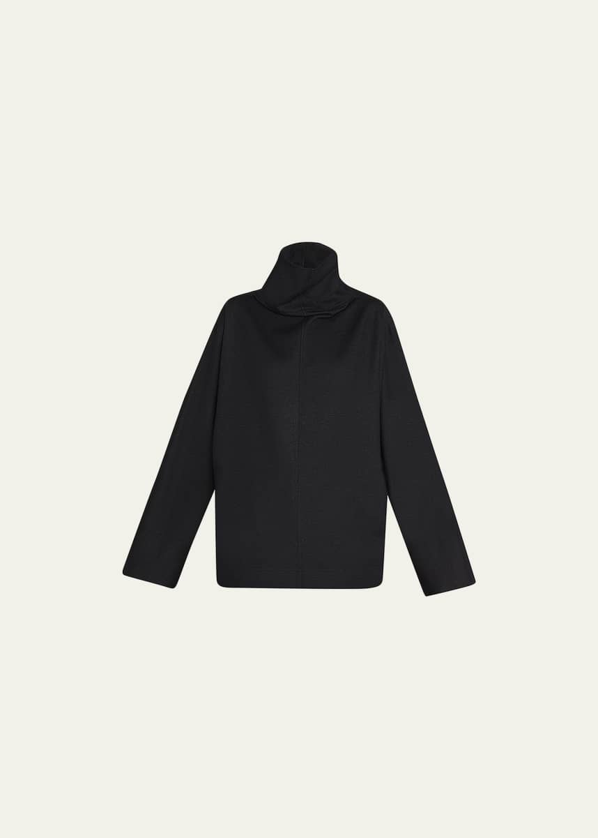 Issey Miyake Asymmetric Wool Jumper