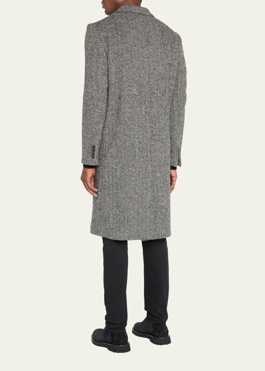 Officine Generale Men's Jack Herringbone Wool Topcoat