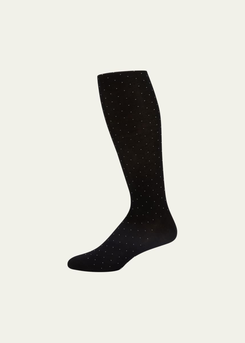 Pantherella Men's Gadsbury Pindot Crew Socks