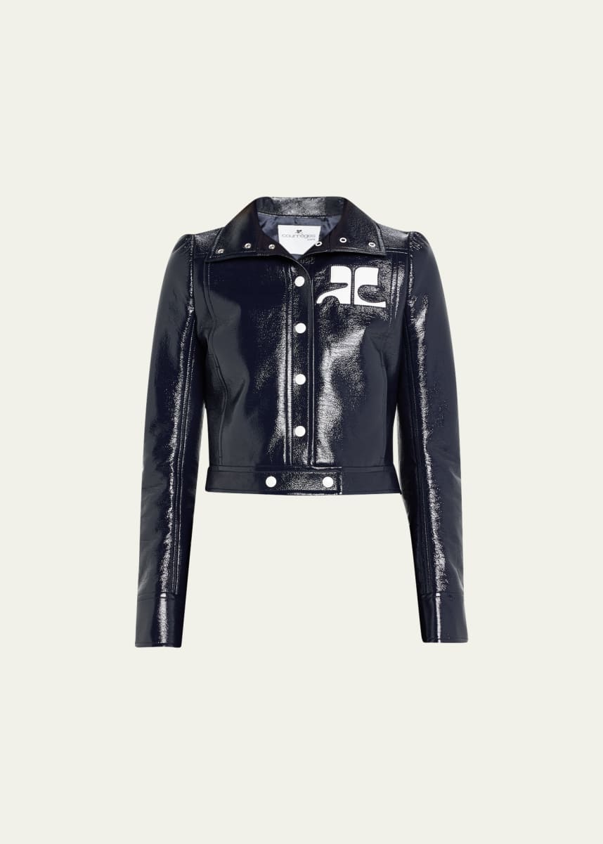 Courreges Textured Vinyl Crop Jacket
