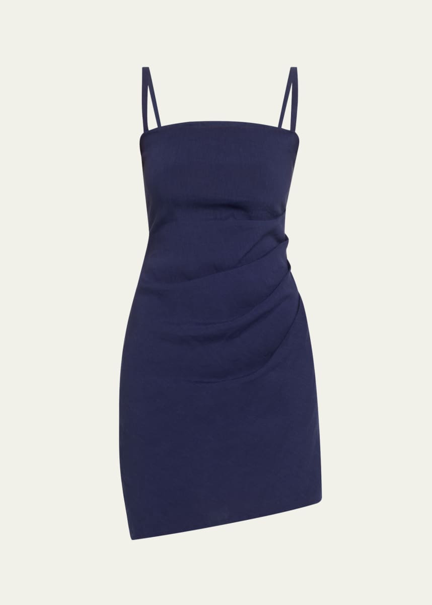 ANEMOS The Nadege Asymmetric Pleated Mini Dress