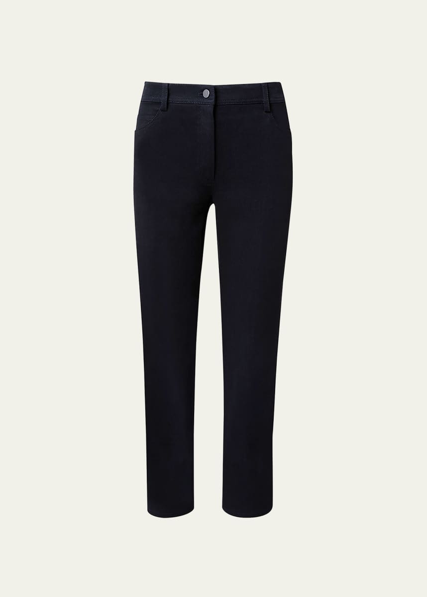 Akris punto Maru Slim-Legs Ankle Stretch Denim Pants