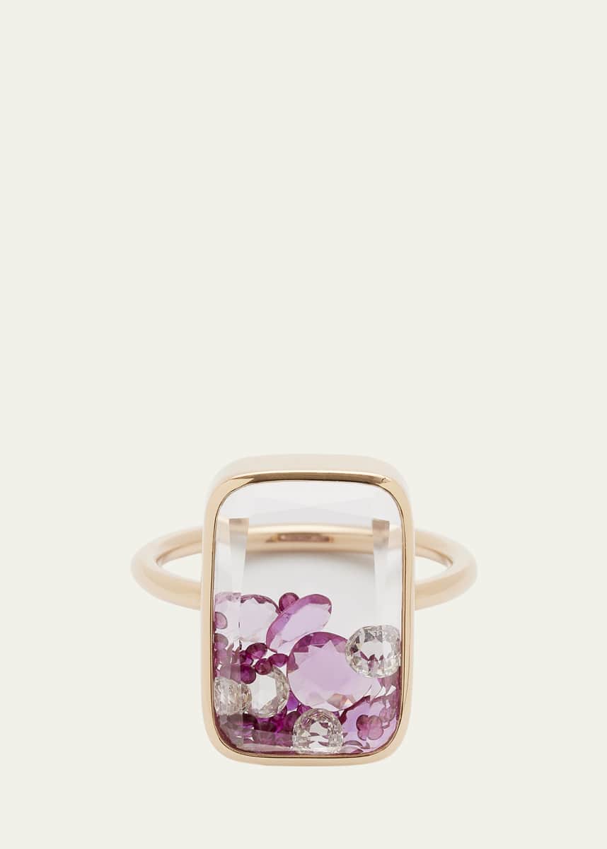 Moritz Glik Ten Fourteen Ruby Shaker Ring in 18k Pink Gold