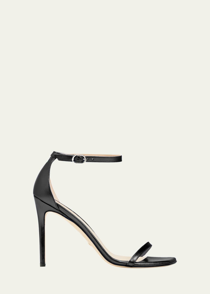 Stuart Weitzman Nudistcurve Metallic Ankle-Strap Sandals
