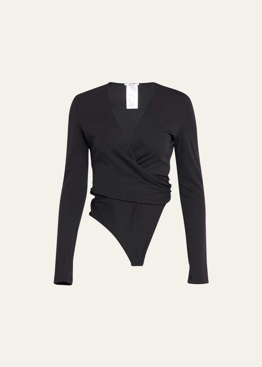 Wolford Long-Sleeve Wrap Bodysuit