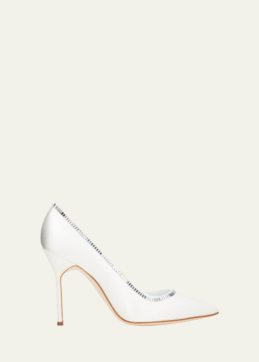 Manolo Blahnik BB 105mm Silk Crystal Stiletto Pumps