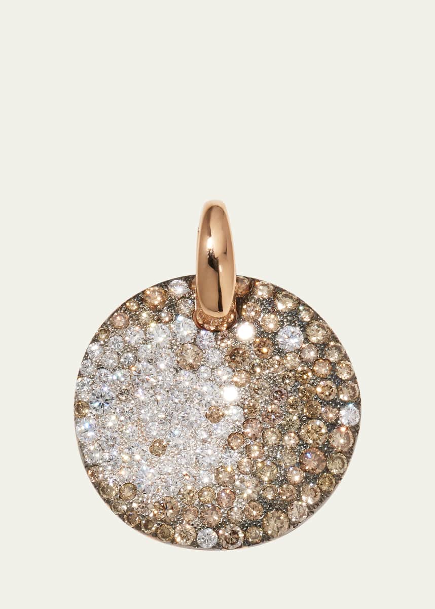 Pomellato 18k Rose Gold Sabbia Pendant With White and Brown Diamonds