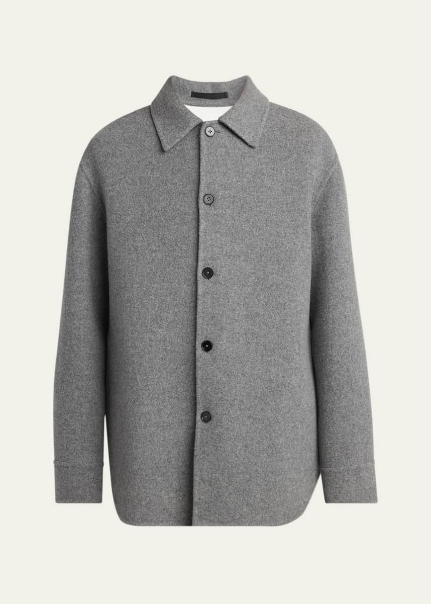 Jil Sander Men's Solid Wool Shirt Jacket