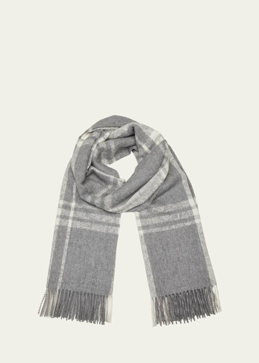 DESIGNER INSPIRED REVERSIBLE PLAID SCARF WITH FRINGES 