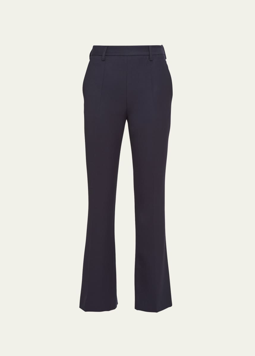 Prada Gabardine Flared Ankle Trousers