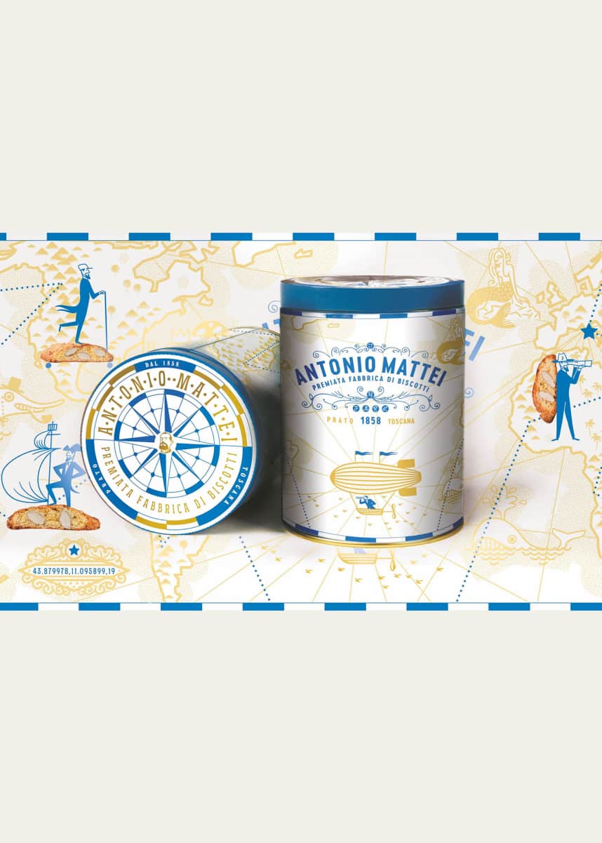 Antonio Mattei Biscottificio Amerigo Almond Biscotti Tin Box, 125G
