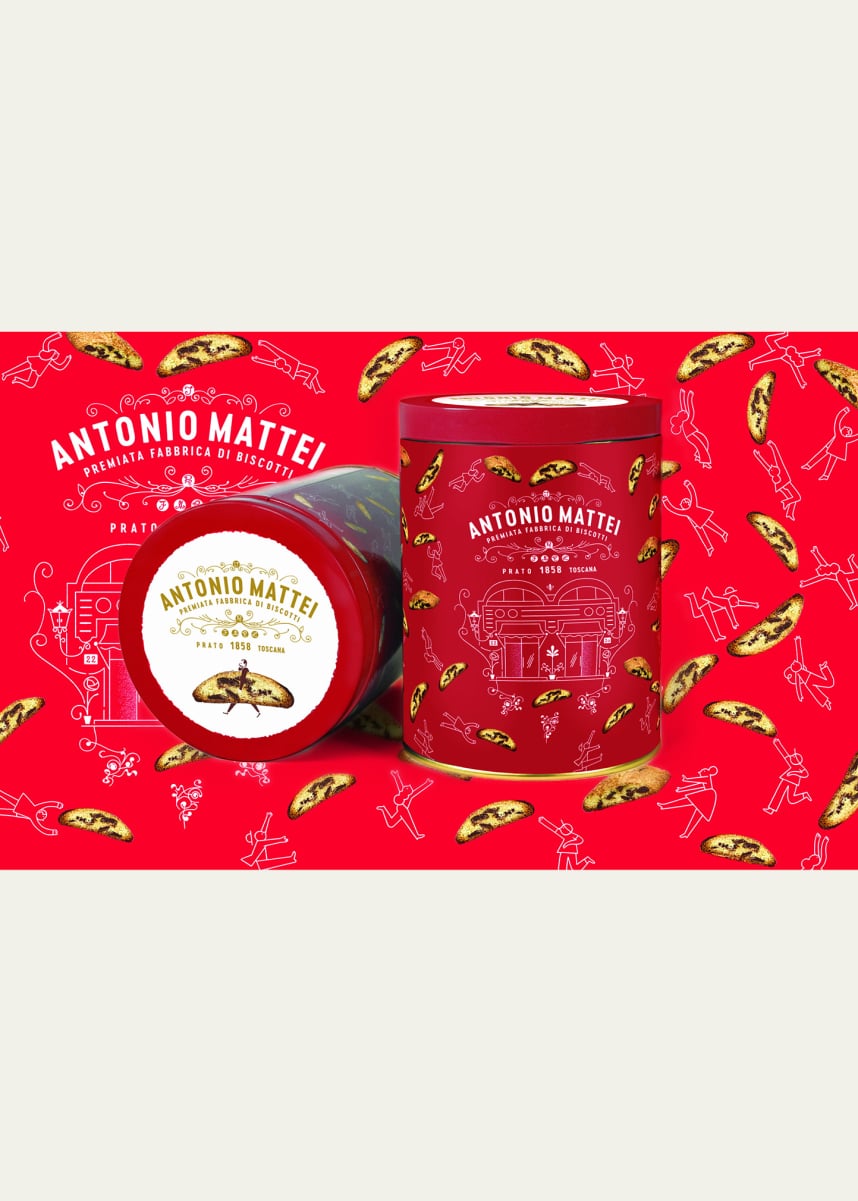 Antonio Mattei Biscottificio Dark Chocolate Biscotti La Rossa Tin Box, 4.4 oz