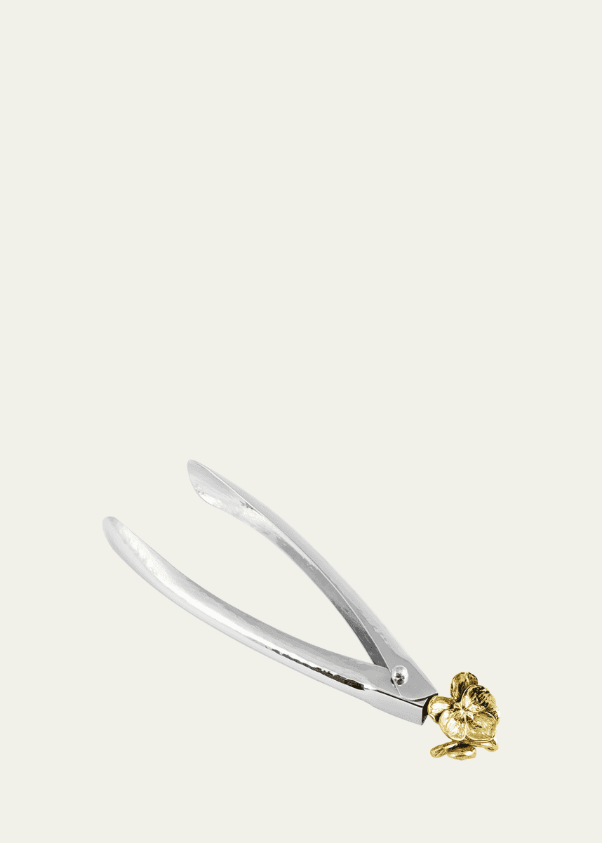 Michael Aram Gold Orchid Small Lock Spring Tongs
