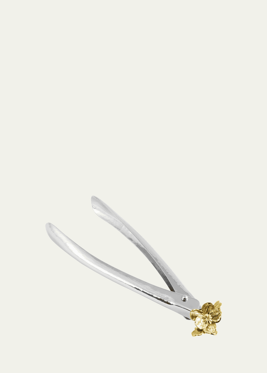 Michael Aram Gold Orchid Large Lock Spring Tongs