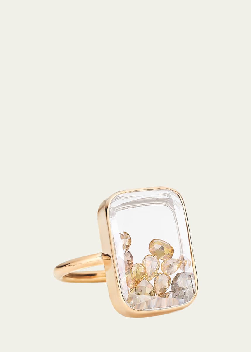 Moritz Glik Ten Fourteen Yellow Diamond Shaker Ring in 18k Gold