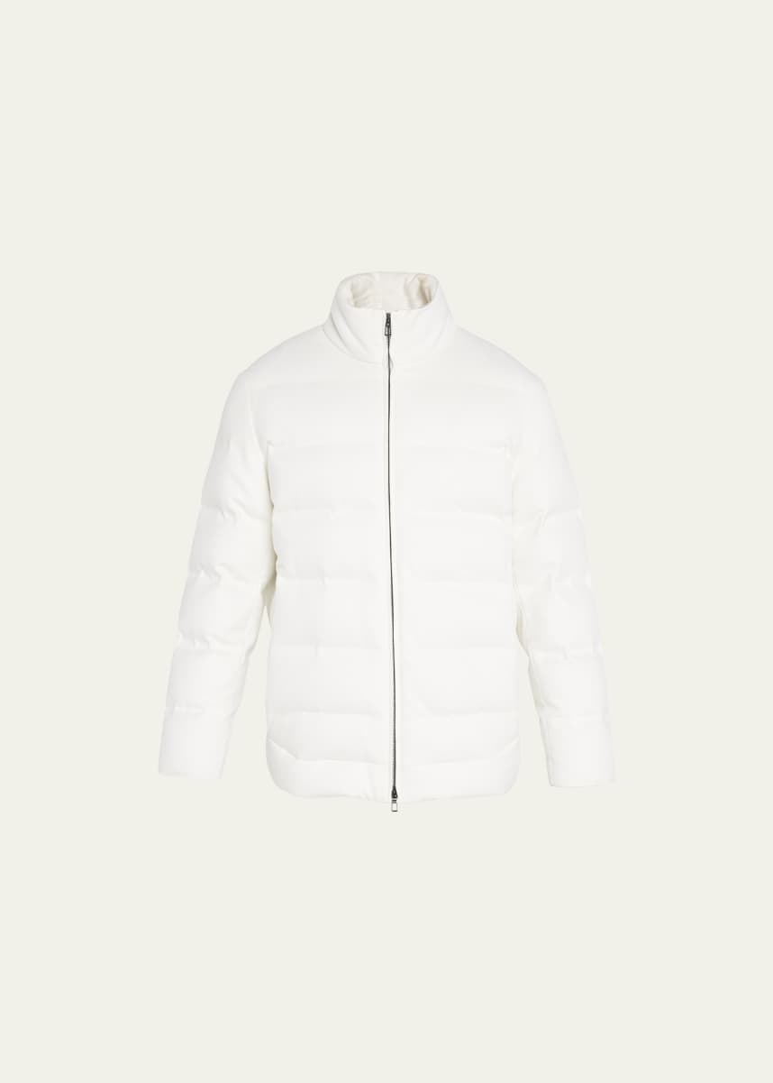 Loro Piana Men's Quilted Down Waterproof Cashmere Storm Jacket