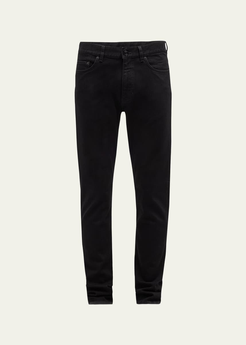 Slim-fit jeans in dirty medium black denim, Saint Laurent