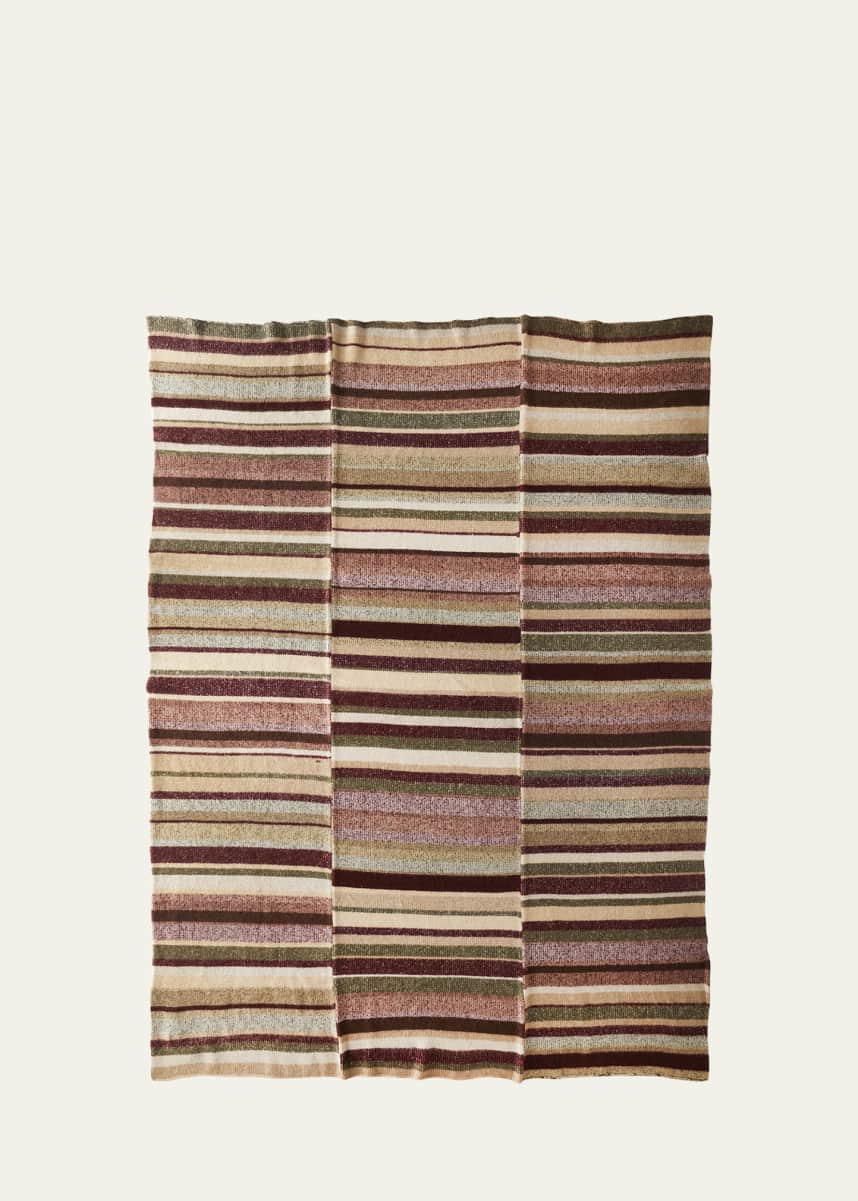 The Elder Statesman Cashmere Stripe Super Soft Blanket