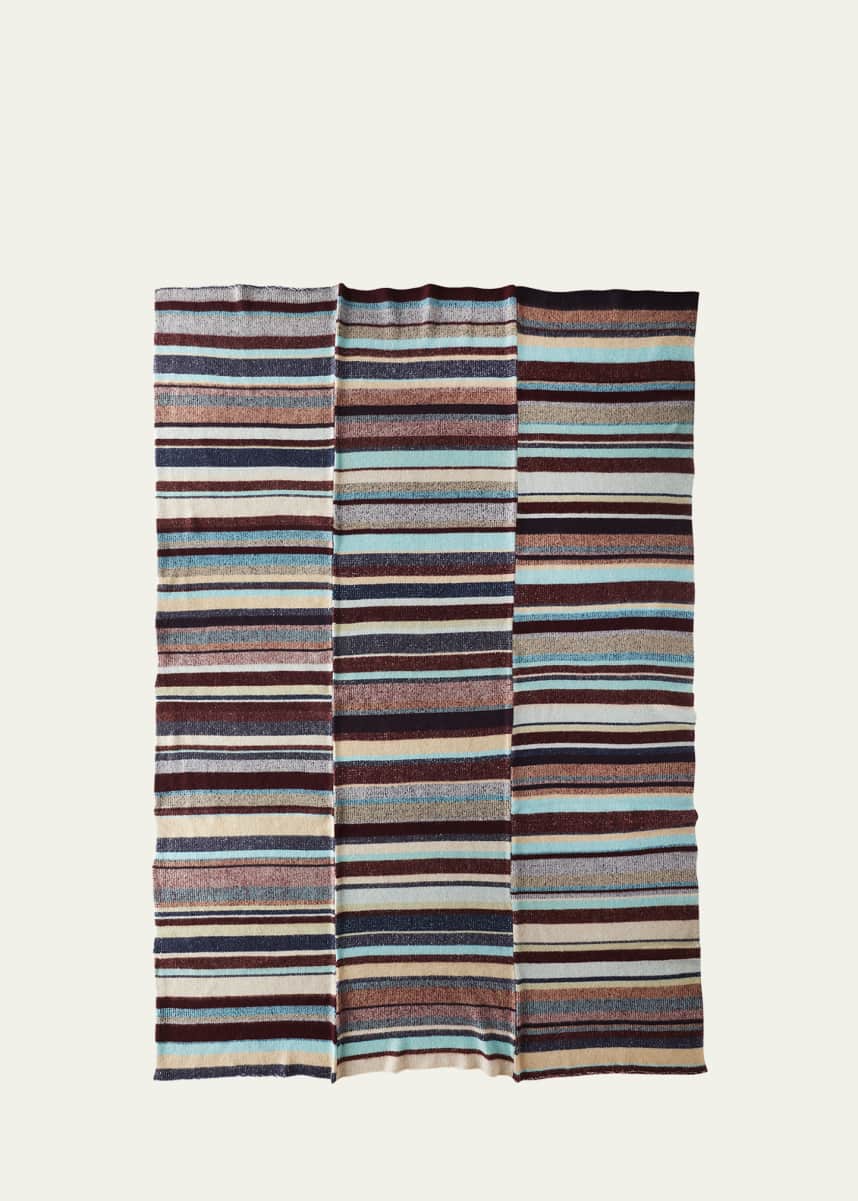 The Elder Statesman Cashmere Stripe Super Soft Blanket