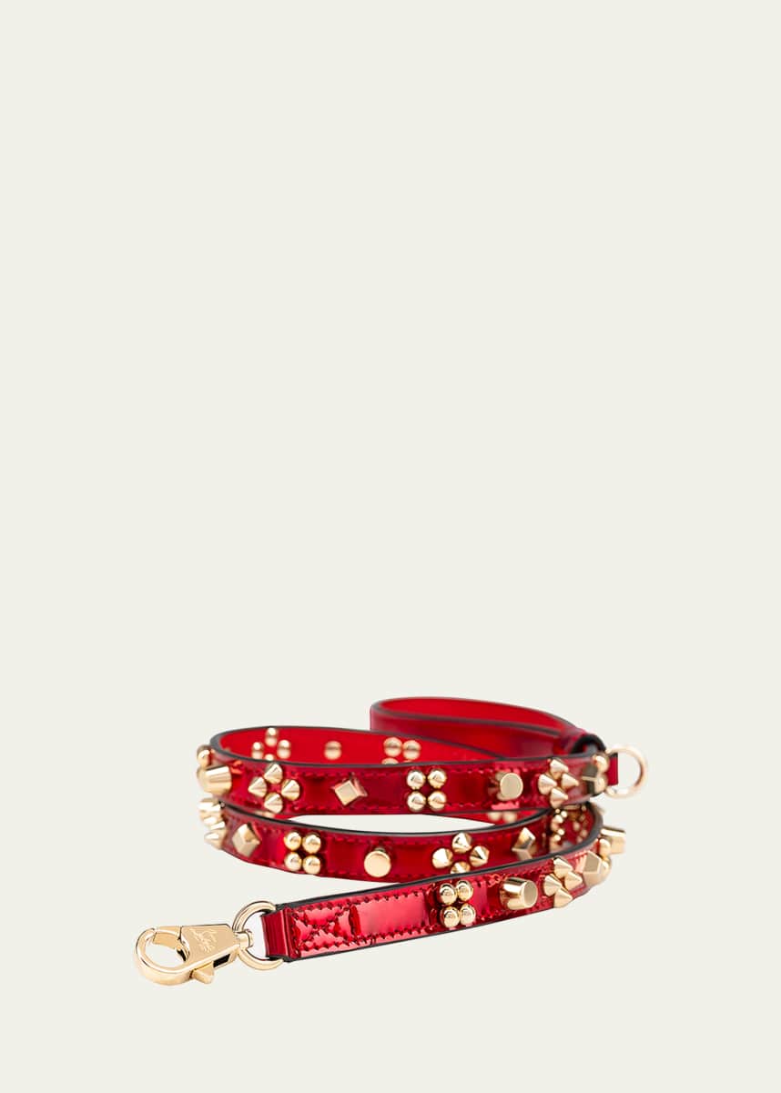 Christian Louboutin Loubileash Psychic Patent Leather Dog Leash with Cara Spikes, Small