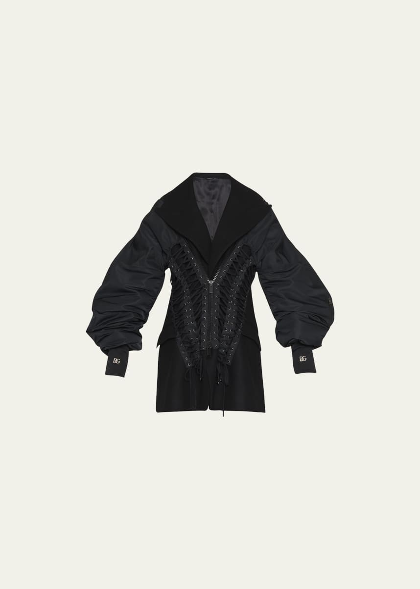 Dolce&Gabbana Layered Lace-Up Coat