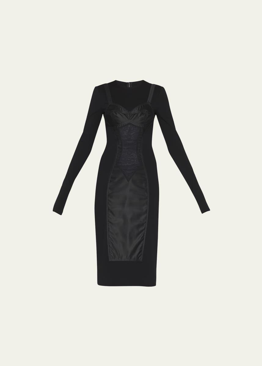 Dolce&Gabbana Long-Sleeve Midi Sheath Dress